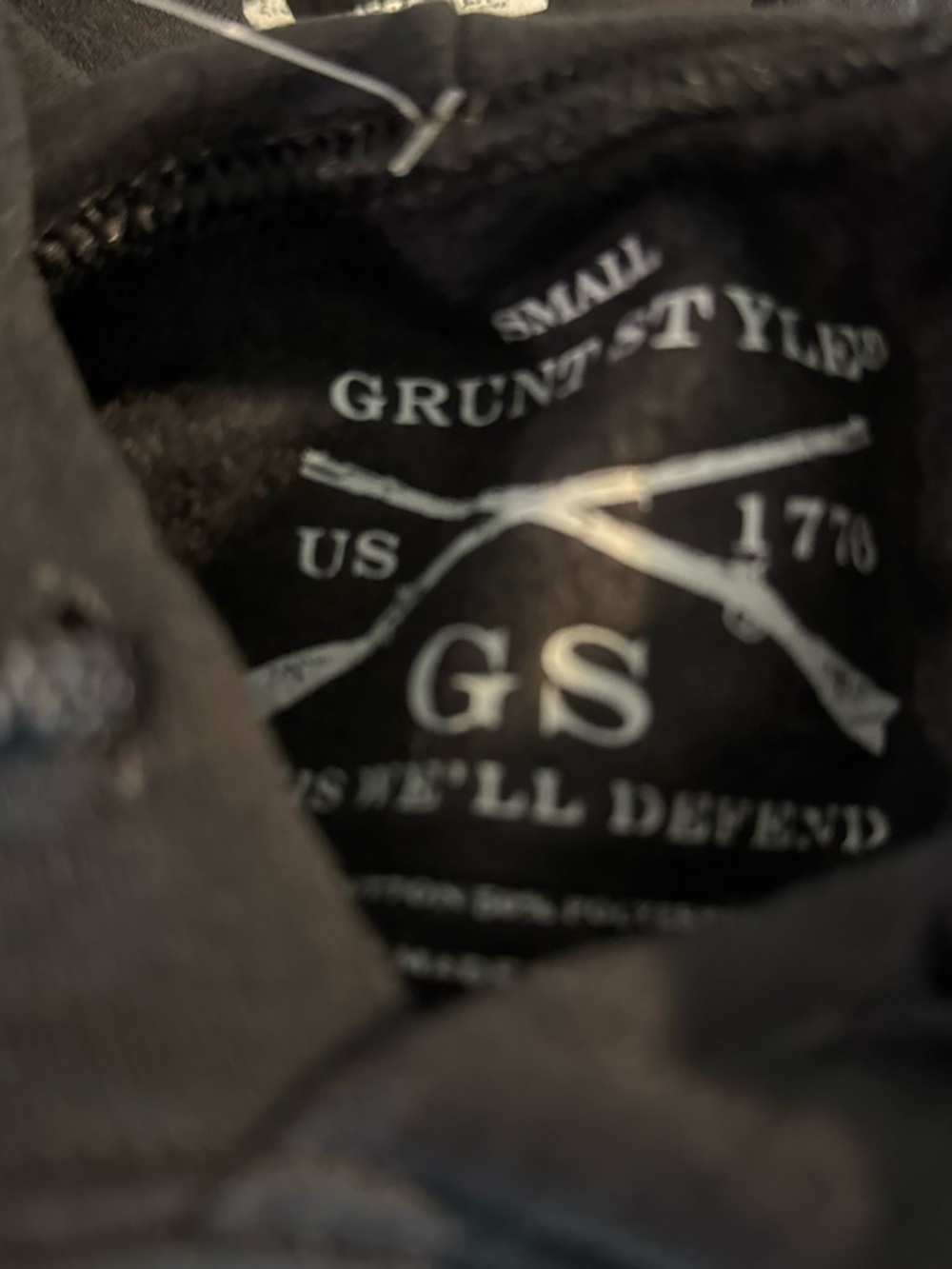 NWT Grunt Style Black 'Support Serve' Patriotic Hoodie Sizes S, M , XL & XXL - Picture 7 of 8